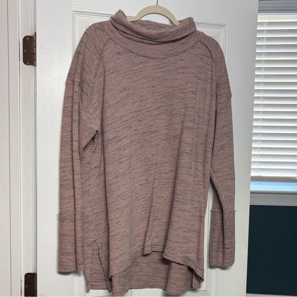 Cozy Pink & Black Cowl Neck Sweater